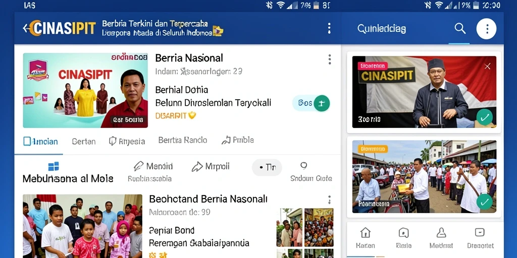 Tampilan antarmuka aplikasi CINASIPIT yang sederhana dan informatif.