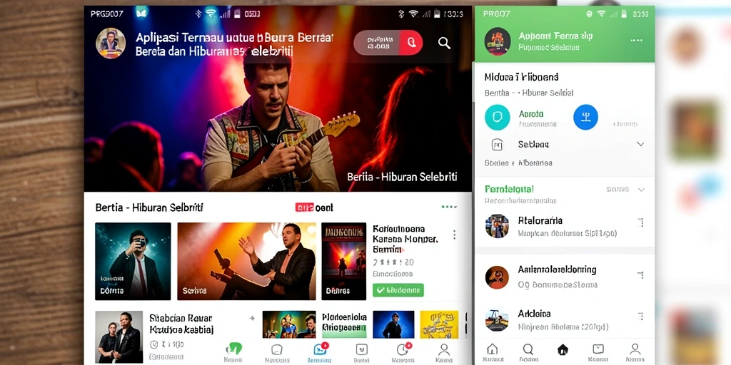 Antarmuka PRG007 yang menarik dan informatif tentang selebriti.