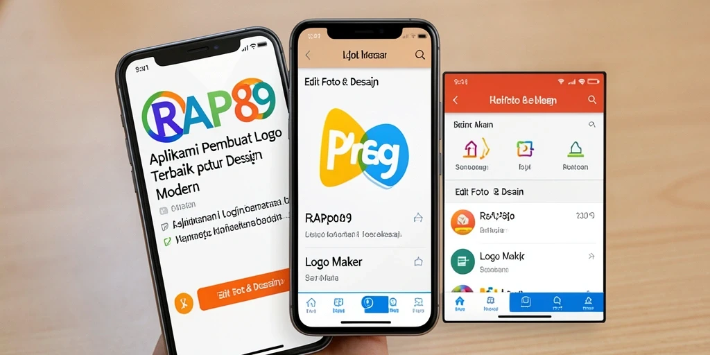 Antarmuka sederhana dan fungsi lengkap dari RAP89 Logo Maker.
