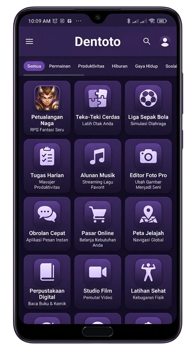 Tampilan katalog aplikasi dentoto